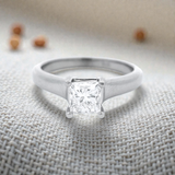 Claw Set Princess Cut Diamond Ring Set in White Gold