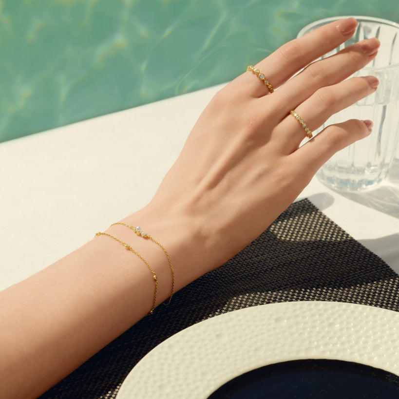 Ania Haie Shell Pearl Cluster Bracelet