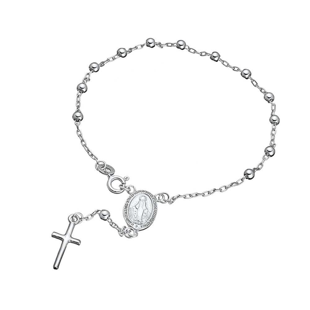 Sterling Silver Rosary Bracelet