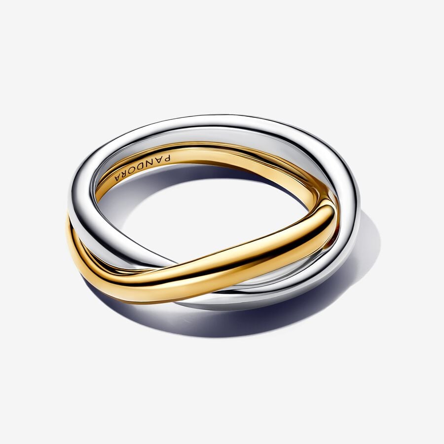 Pandora Two-tone Entwined Bands Ring