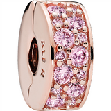 PANDORA Rose Pink Shining Elegance Spacer Clip w Pink CZ