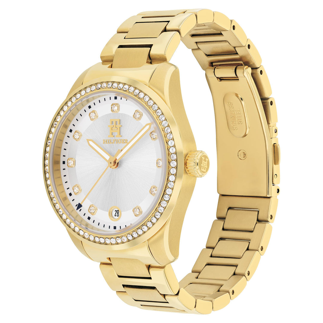 Tommy Hilfiger Gold Steel Silver Dial Women's Watch