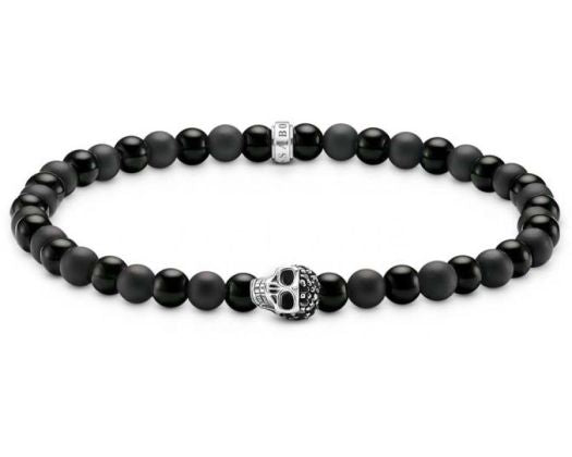 Thomas Sabo Talisman bracelet skull with obsidian beads