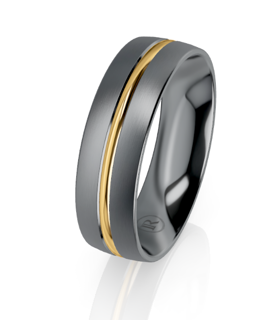 Gents Infinity Wedding Ring 9ct YG/ Tantalum