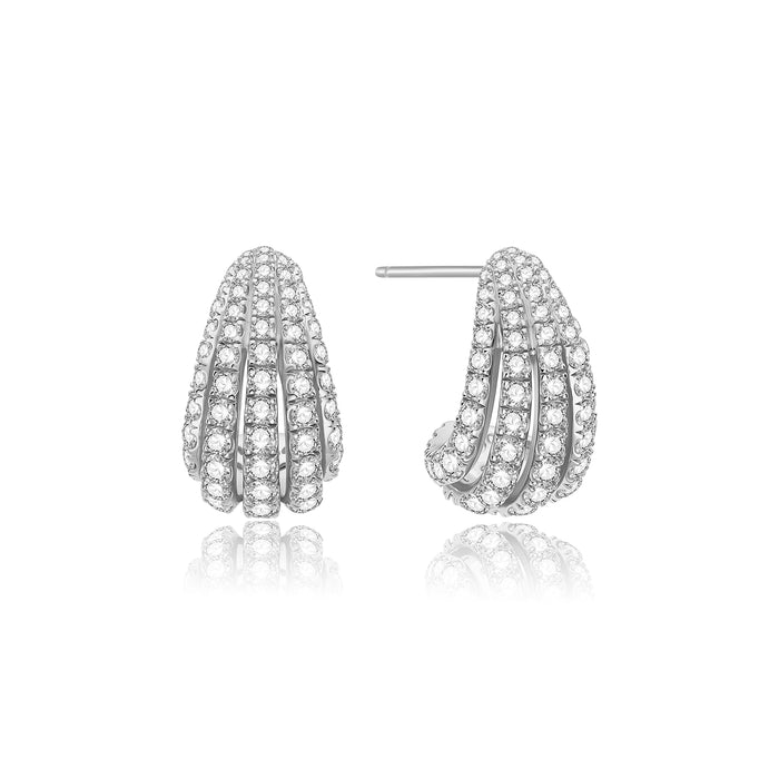 Ania Haie Pavé Shrimp Stud Hoop Earrings