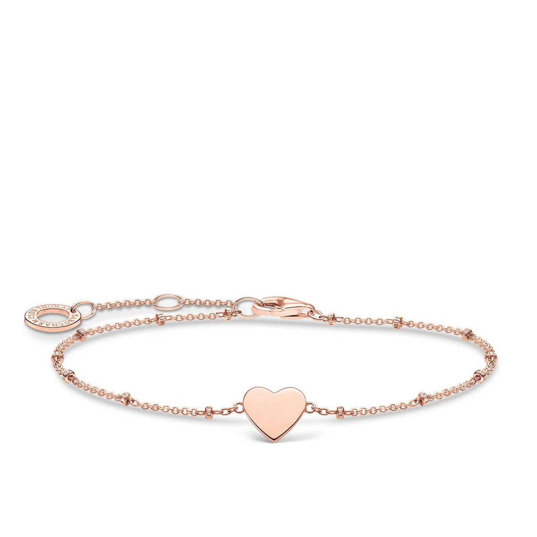 Thomas Sabo Rose Tone Sterling Silver Fine Heart Bracelet