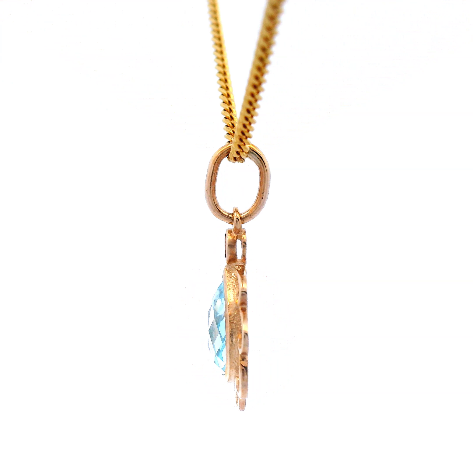 9ct Yellow Gold Blue Topaz Pendant