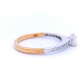 Princess Cut Diamond Shoulder Set in Yellow Gold