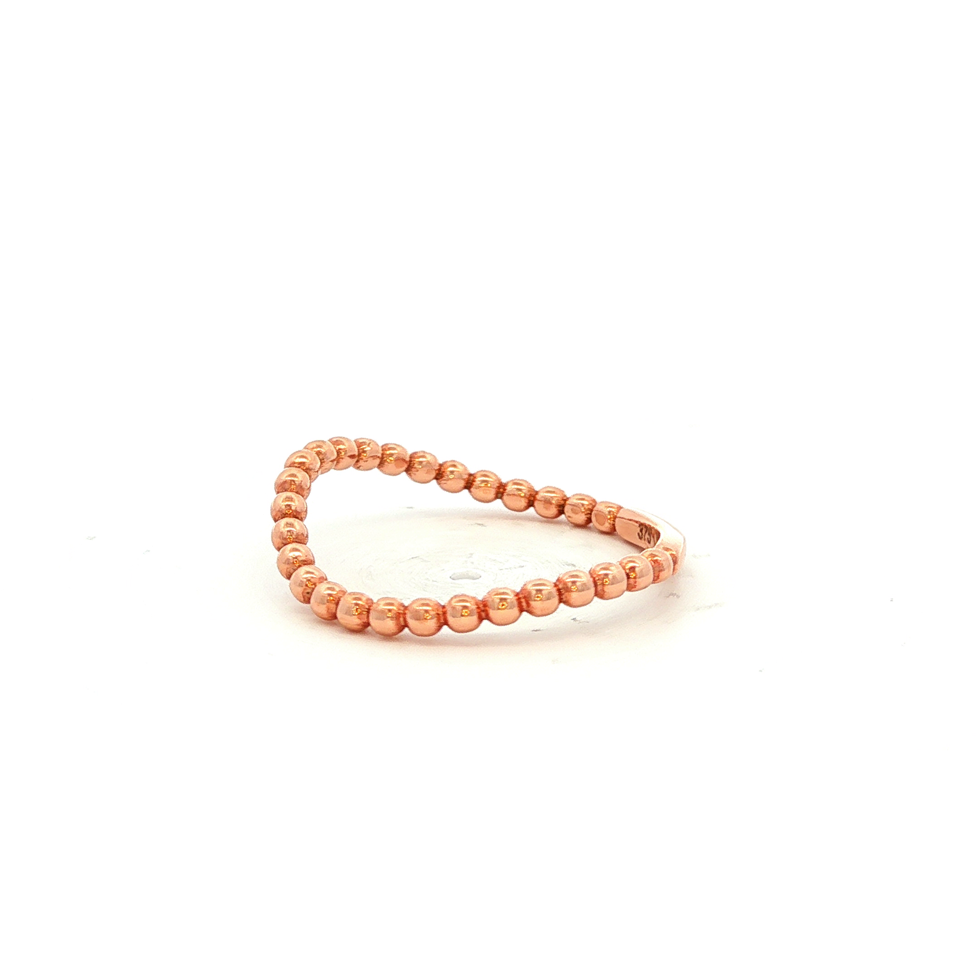 Beaded Dress Ring in Rose Gold
