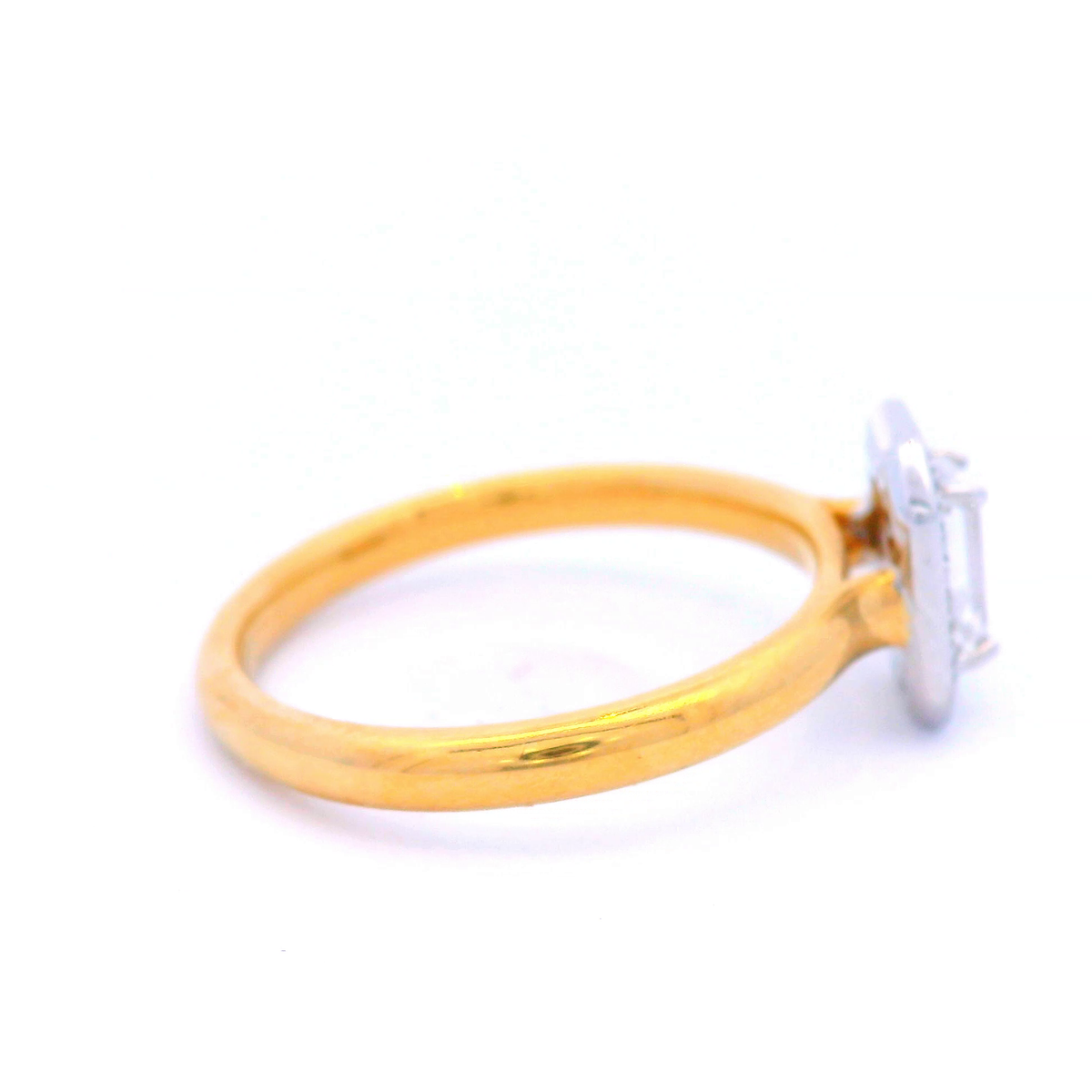 Diamond Radiant Engagement Ring in 18ct Yellow and White Gold