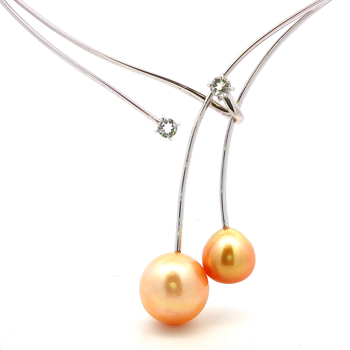 South Sea Pearls and Cubic Zirconia Necklace