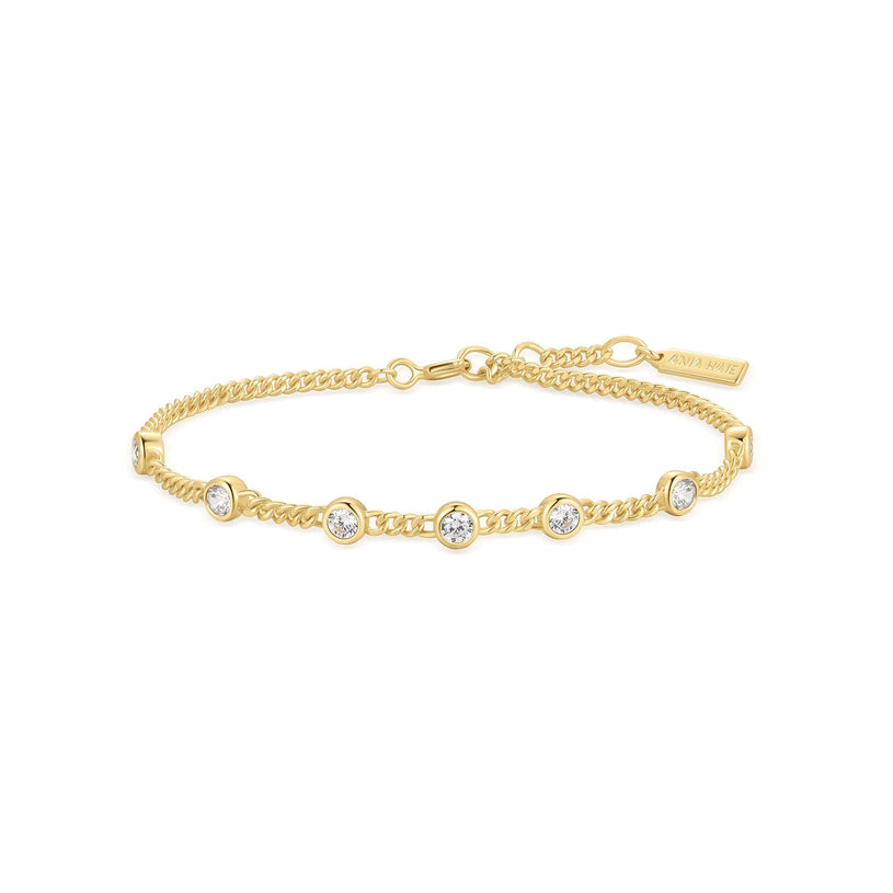 Ania Haie Gold Multi Station Round Stone Chain Bracelet