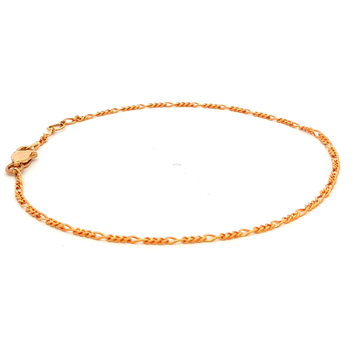 Diamond Cut Curb Figaro Link Bracelet in Yellow Gold