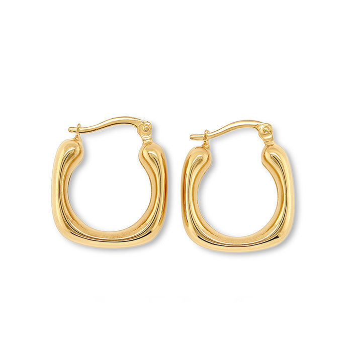 9K Yellow Gold Huggie Earrings
