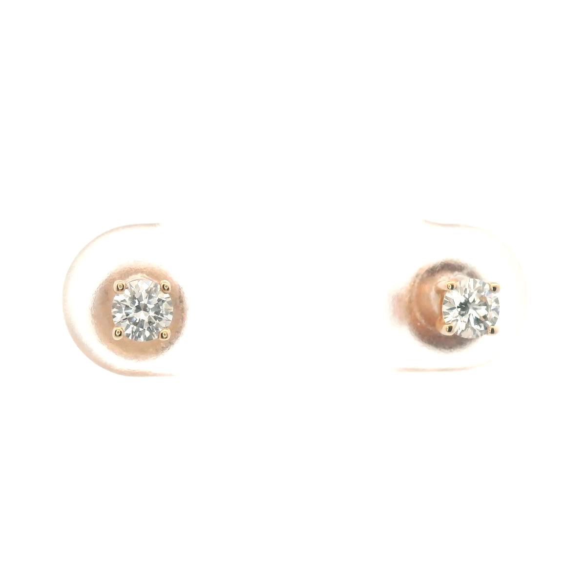 18 CT ROSE GOLD DIA STUDS 2 =.20 CARAT