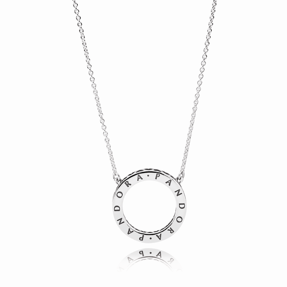 Hearts of PANDORA Silver Necklace Collier w CZ