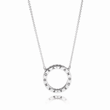 Hearts of PANDORA Silver Necklace Collier w CZ