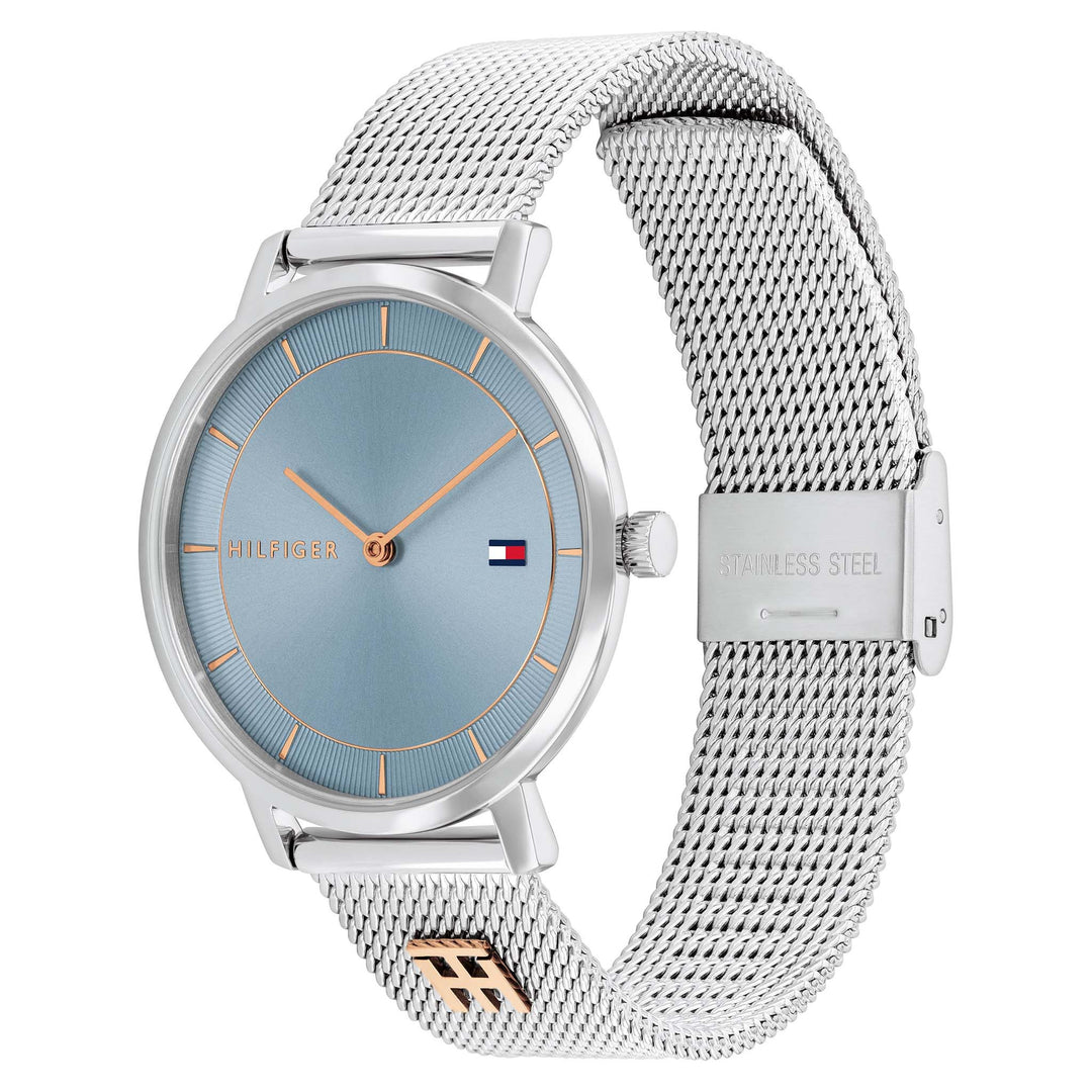 Tommy Hilfiger Silver Steel Mesh Blue Dial Women's Watch