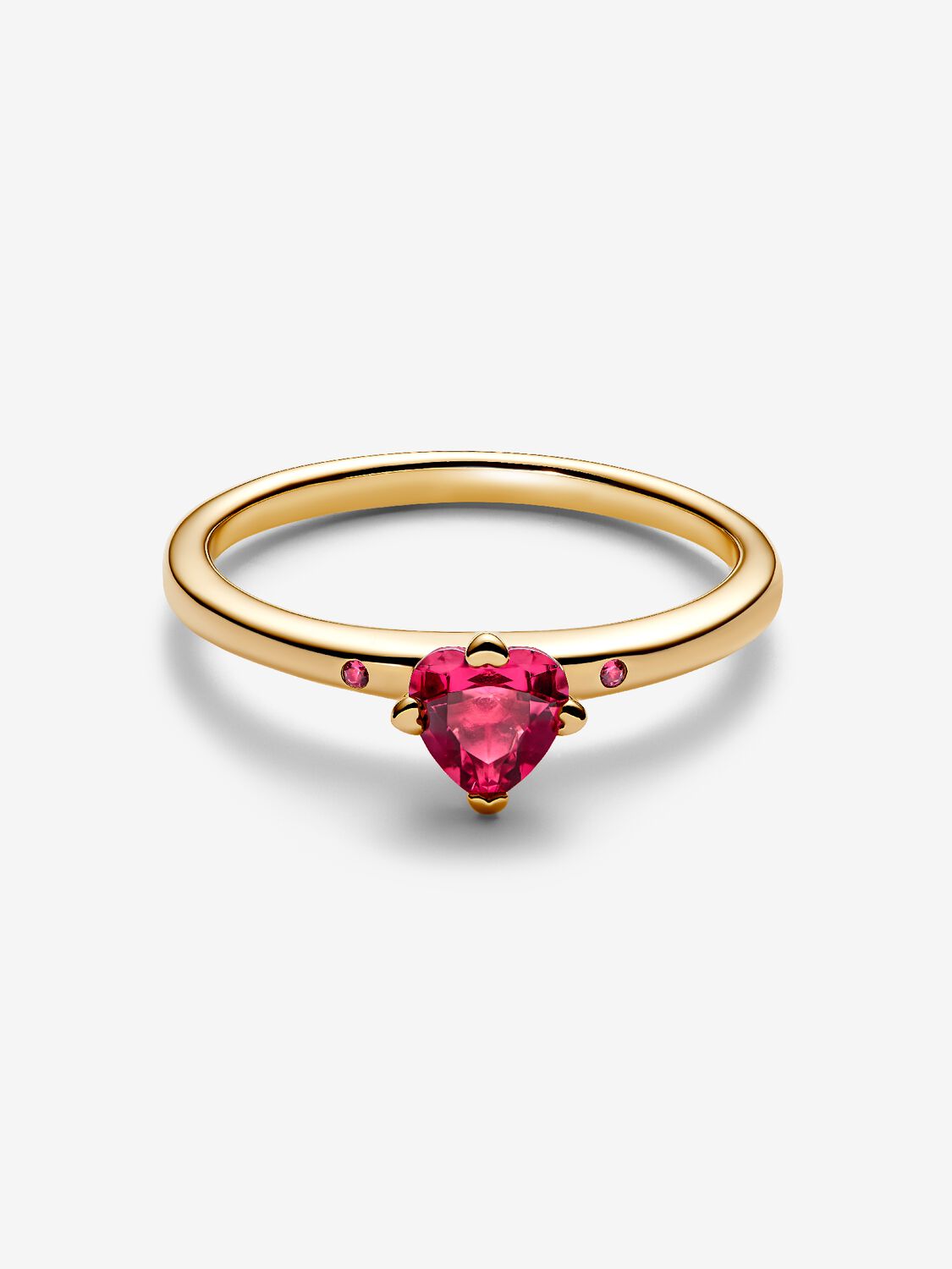 Heart 14k gold-plated ring with cherries jubilee red crystal