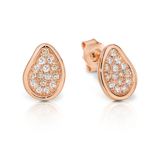 Dreamtime 9ct Rose Gold Diamond Pod Stud Earrings