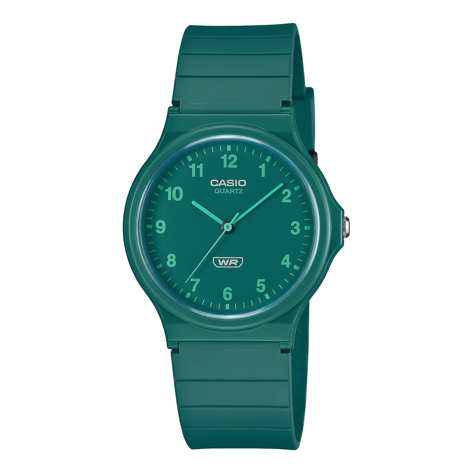 Casio Analogue Water Resistant Green Resin Band