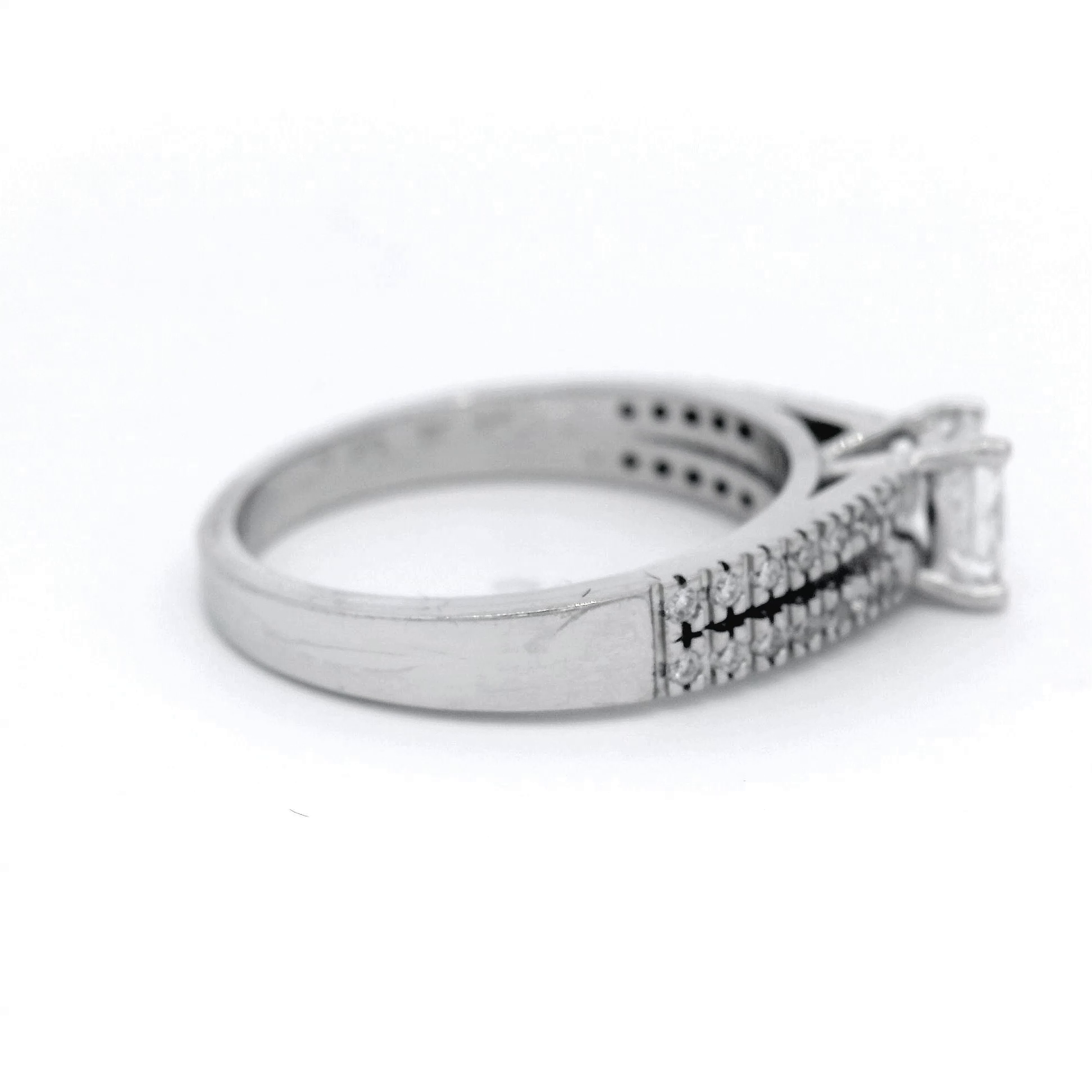 Princess Cut Diamond Set in White Gold Ring