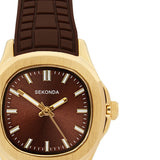 Sekonda Octaire Brown Dial Brown Silicone Womens Watch