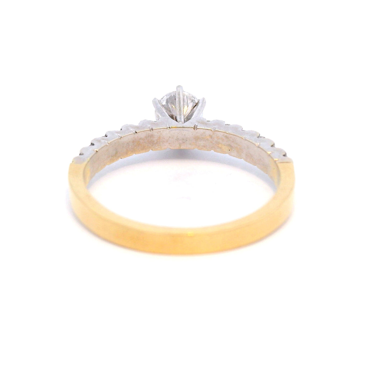 Diamond Ring Set in a Two Tone Yellow and White Gold Ring