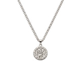 Shiny Finish Cuban Chain with St Christopher Medallion Pendant Necklace