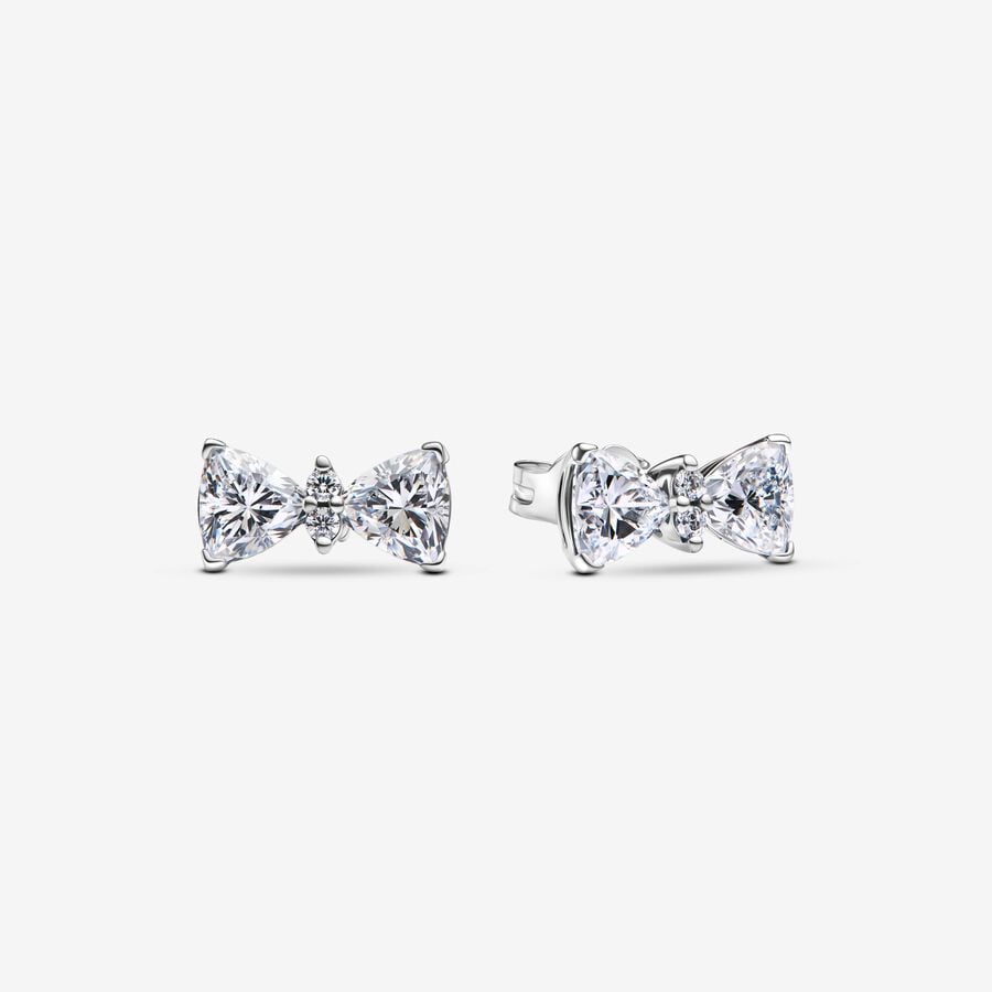 Sparkling Bow Stud Earrings