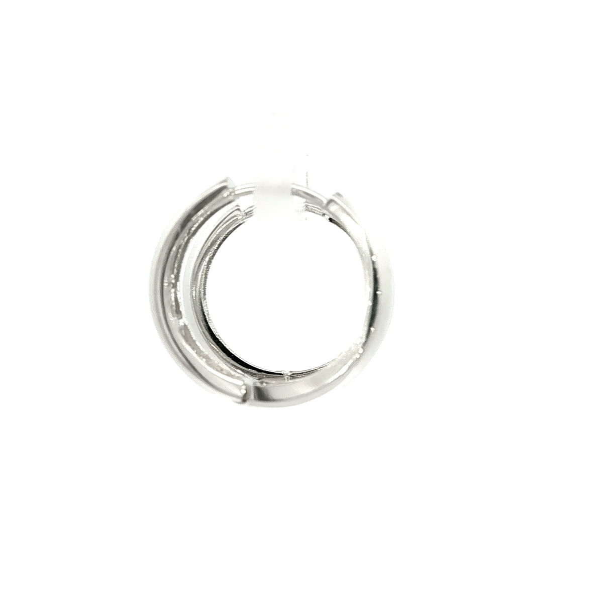 Classic Huggies Earrings in White Gold
