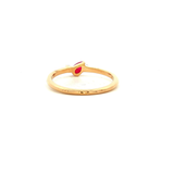 Pear Ruby Dress Ring in Yellow Gold