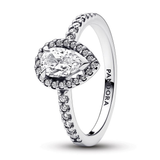 Sterling silver ring with clear cubic zirconia