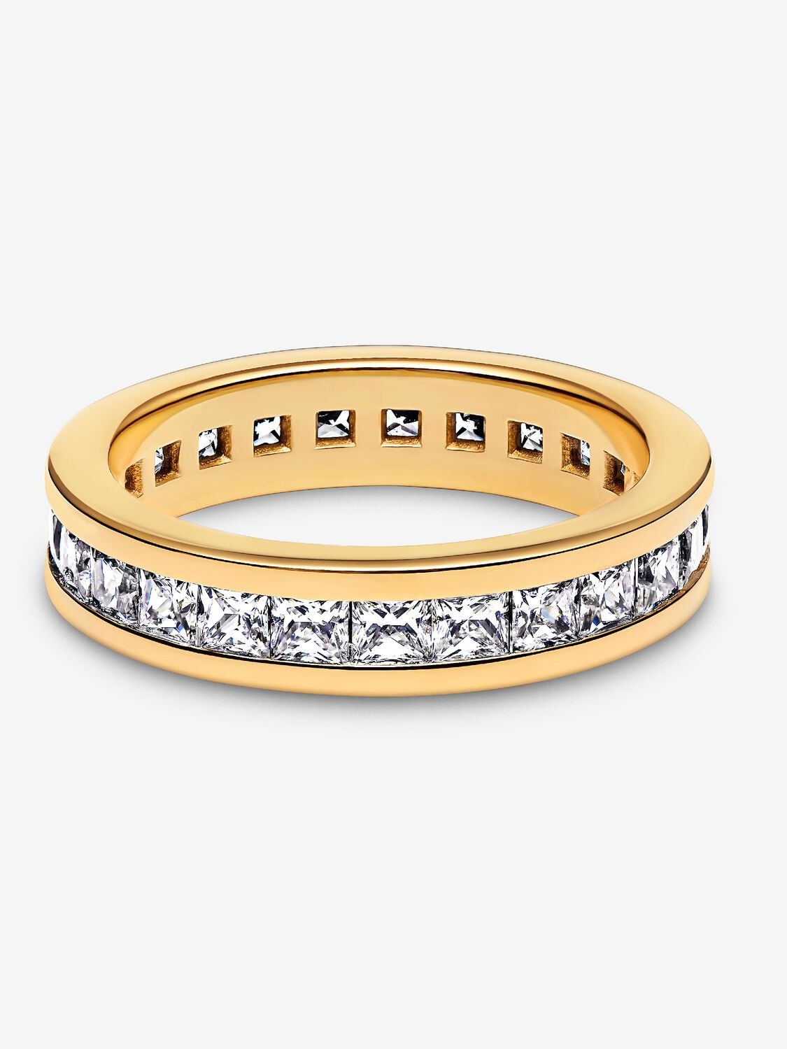 14k Gold-plated ring with clear cubic zirconia
