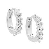 Ellani Rose Gold Plated Tapered Baguette 13mm Hoop Earrings