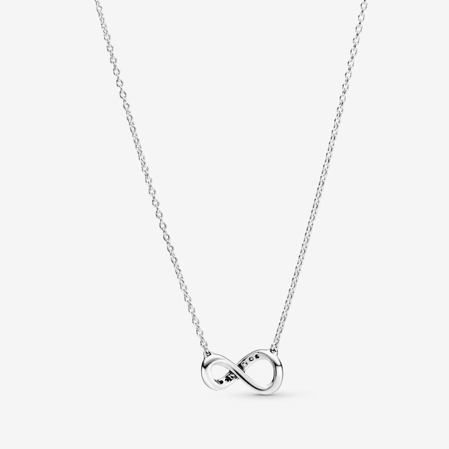 Sparkling Sterling Silver Infinity Collier Necklace