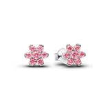 Pandora Sparkling Pink Flower Stud Earrings