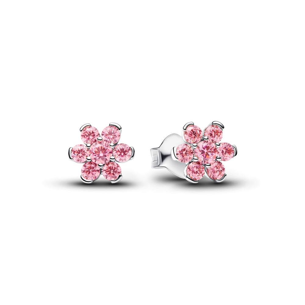 Pandora Sparkling Pink Flower Stud Earrings