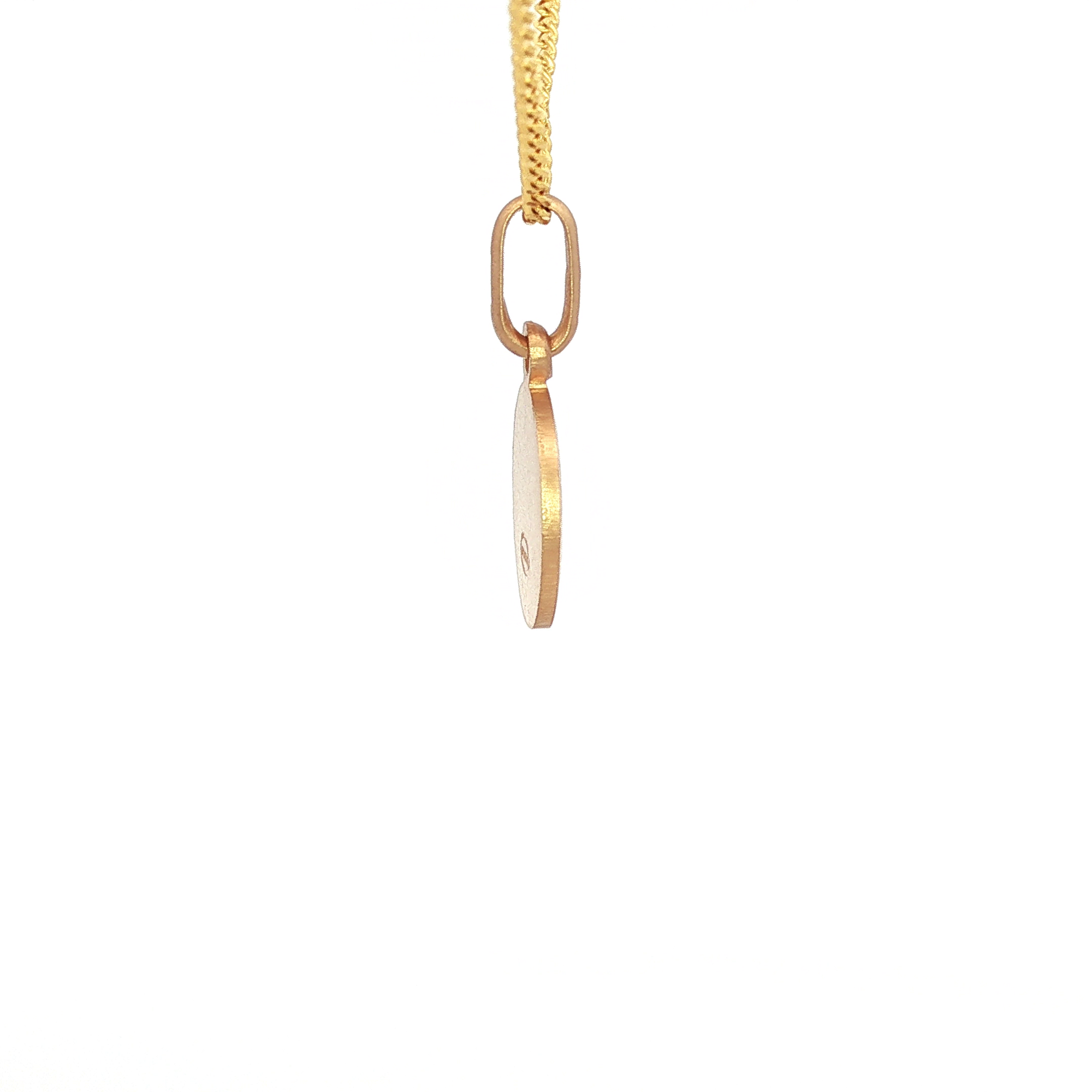 Simple Round Edge Pendant in Yellow Gold