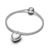 Pandora Matte Puffy Heart Platinum-Plated Dangle