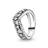 Sparkling Marquise Double Wishbone Ring - 58