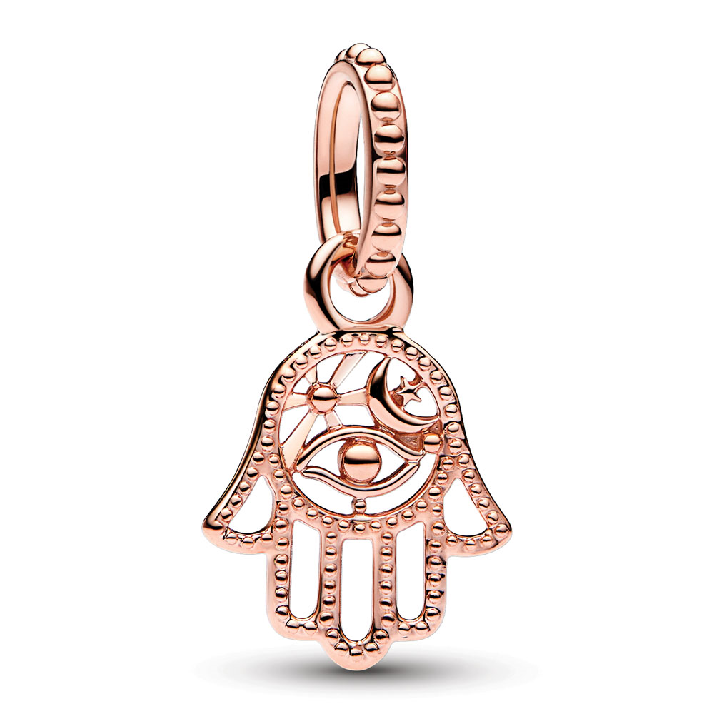 Pandora Hamsa hand 14k rose gold-plated dangle