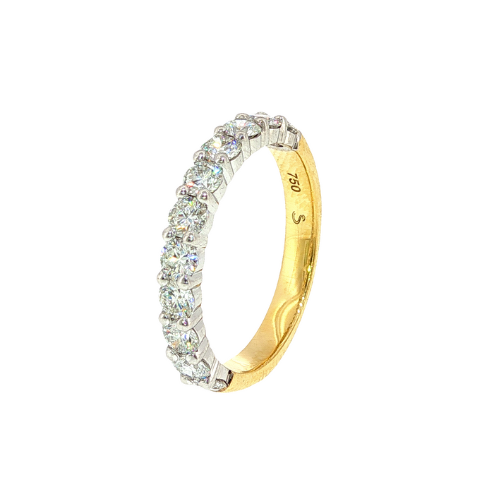 18K Yellow Gold and White Gold Diamond Ring