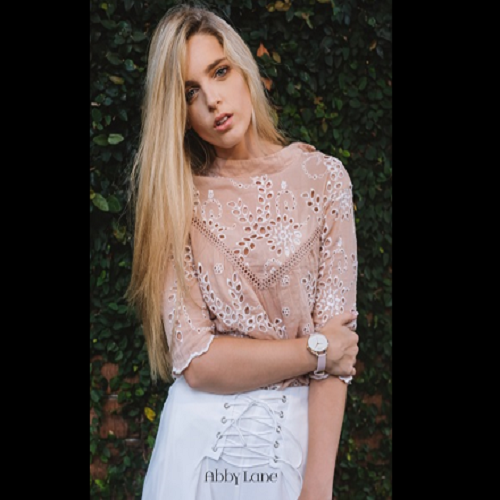 Abby Lane 'Audry'Collection Ladies Watch Silvertone Case with Silver Dial and Rose Gold Accents