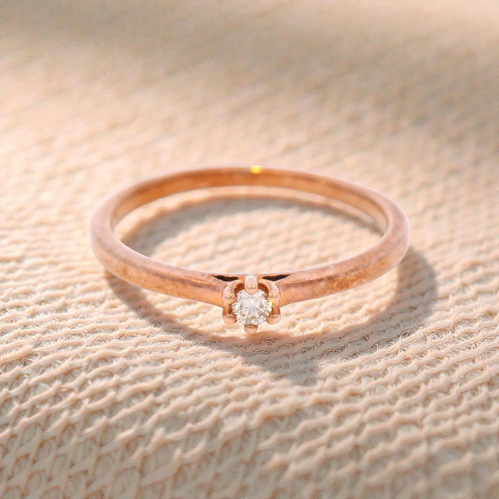 Claw Set Diamond Dress Ring in 9 Carat Rose Gold