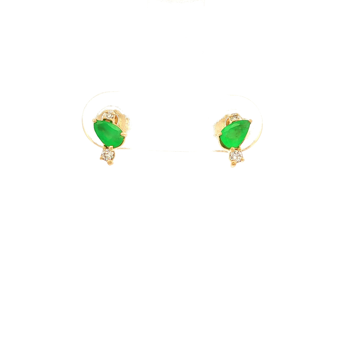 Pear Emerald Earring in Yellow Gold
