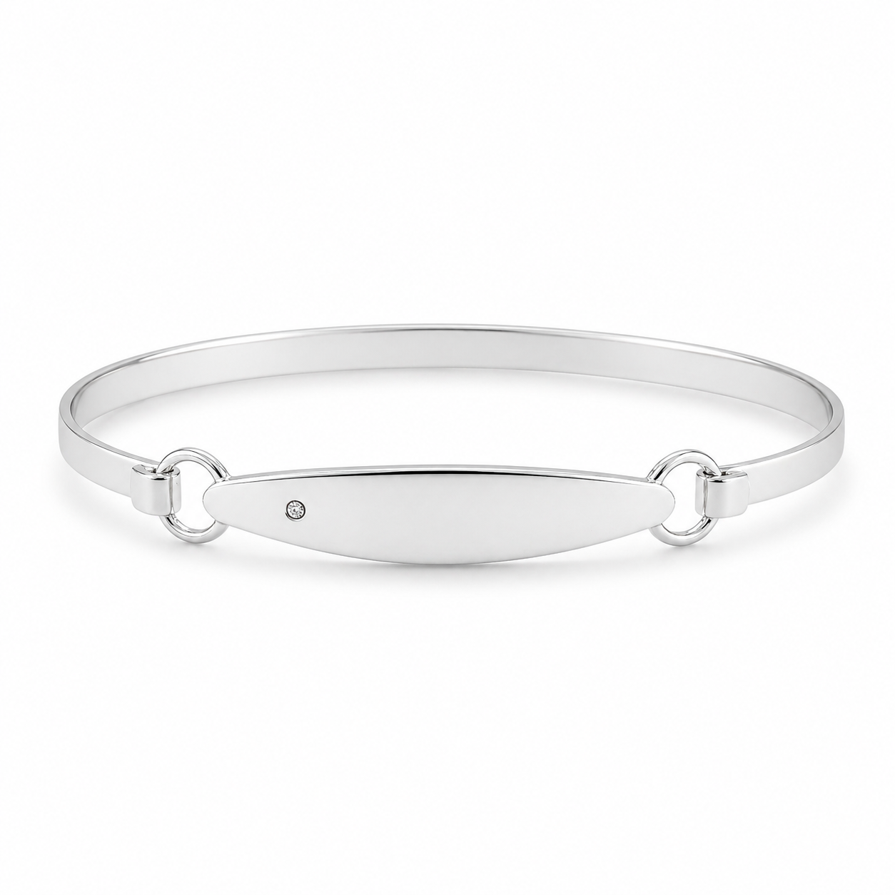 Expandable Baby Bangle with White Crystals