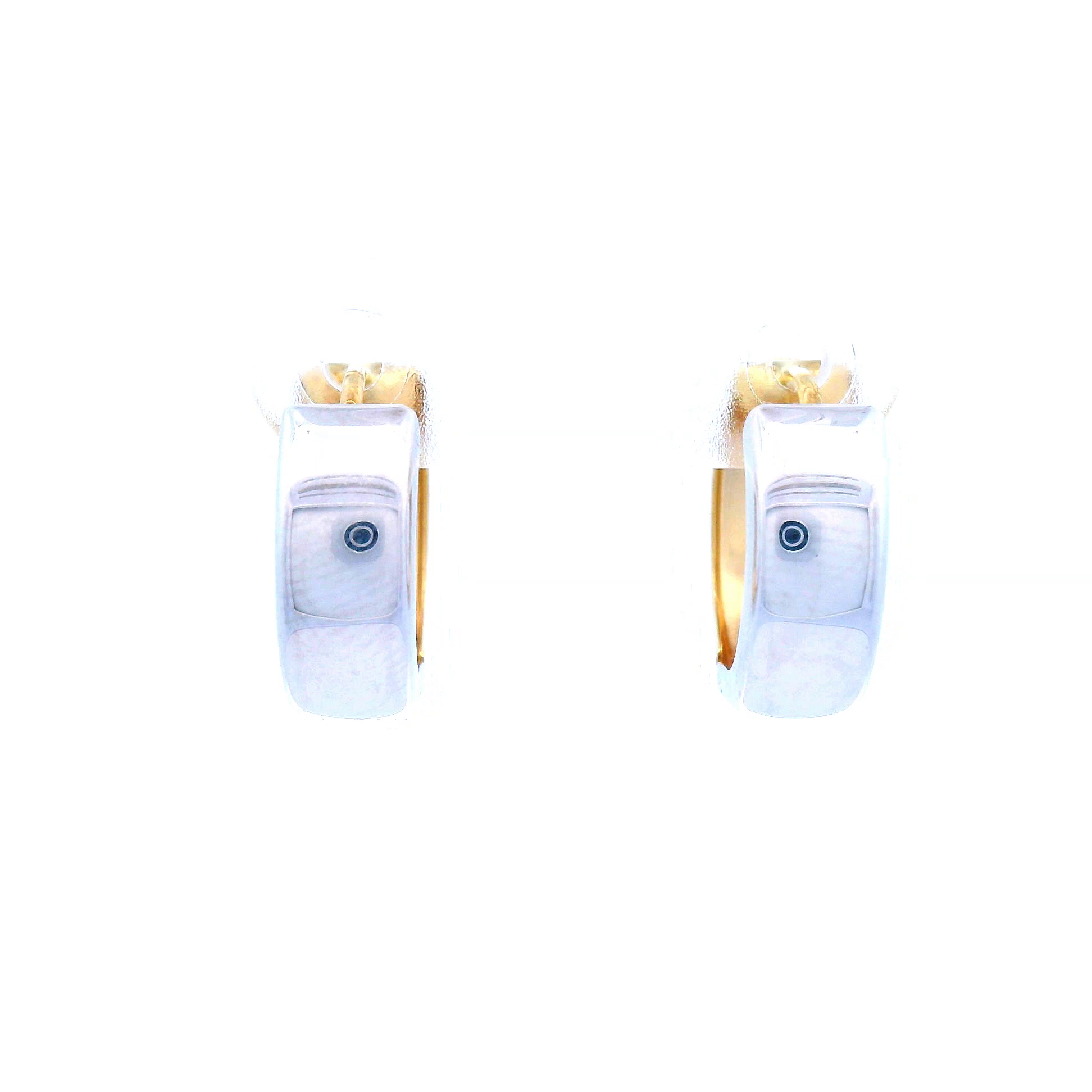 Yellow and White Gold Huggie Earrings