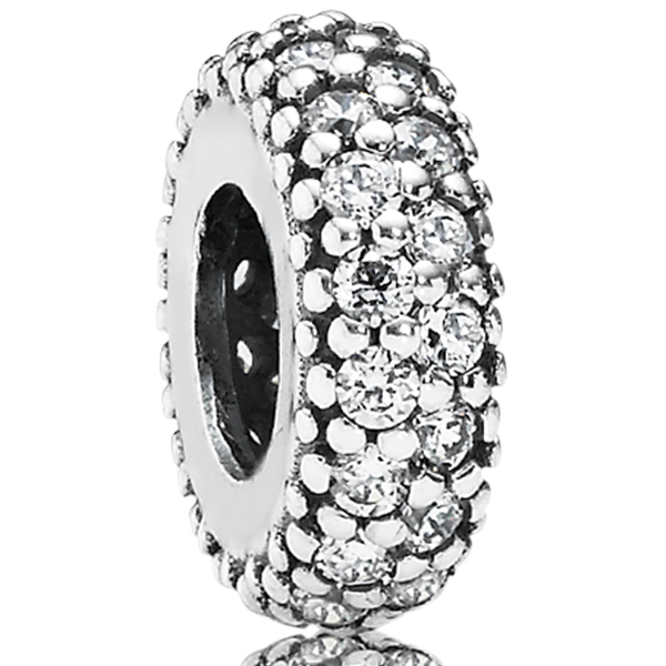 Pave Inspiration Silver Spacer w Pave Set CZ