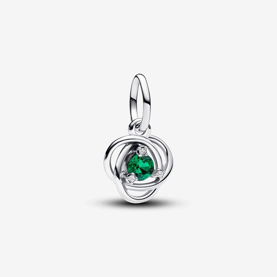 May Crystal Birthstone Eternity Circle Dangle Charm